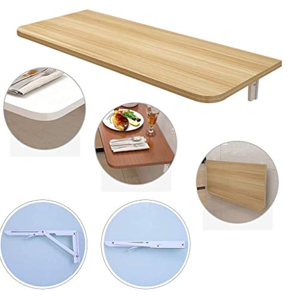 Opklapbare wandgemonteerde neerklapbare tafel, inklapbaar hout Ruimtebesparend uitklapbaar converteerbaar bureau werkbank multifunctionele computer schrijven dineren (wit 100x40cm) (lichte kleur 120x4